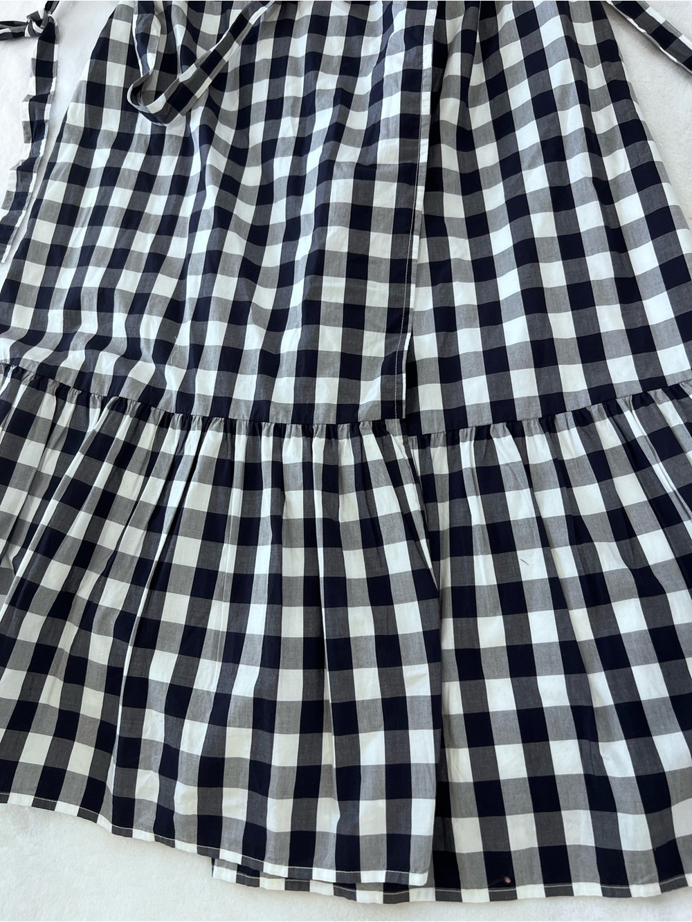 GAP Navy and White Gingham Wrap Midi Dress - Picture 8 of 9